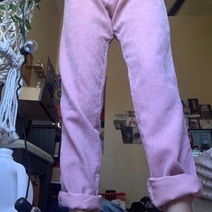 Pink swede mom jeans (dm me for picture)